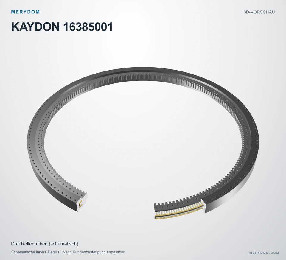 Vorschau des 3D-Modells des MERYDOM-Ersatzdrehkranzes für KAYDON 16385001.