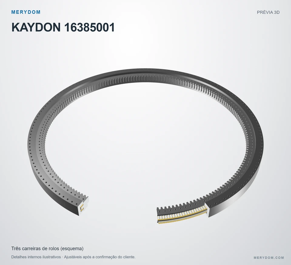 Prévia do modelo 3D do rolamento de giro de substituição MERYDOM para KAYDON 16385001.