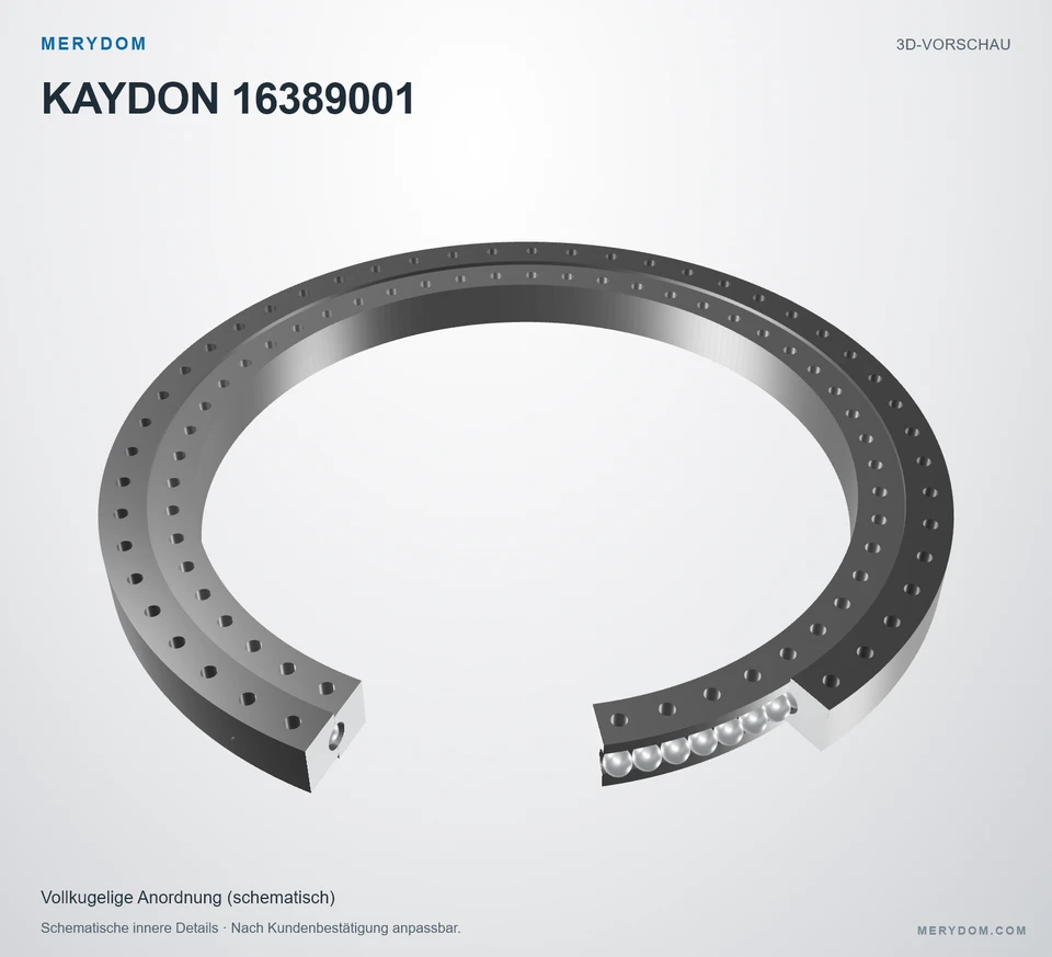 Vorschau des 3D-Modells des MERYDOM-Ersatzdrehkranzes für KAYDON 16389001.