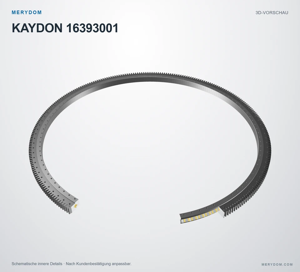 Vorschau des 3D-Modells des MERYDOM-Ersatzdrehkranzes für KAYDON 16393001.
