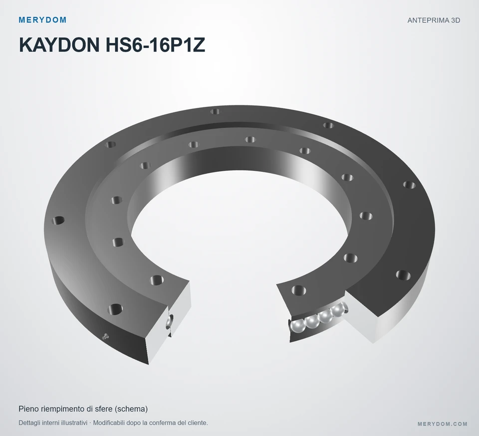 Anteprima del modello 3D del cuscinetto di rotazione sostitutivo MERYDOM per KAYDON HS6-16P1Z.