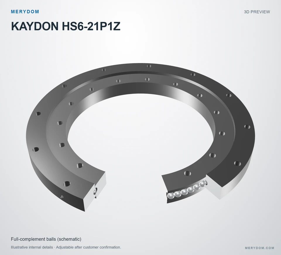 3D model preview of the MERYDOM replacement slewing bearing for KAYDON HS6-21P1Z.