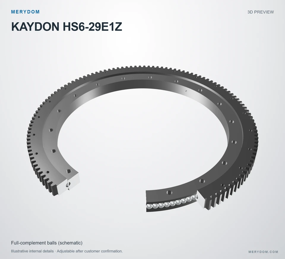 3D model preview of the MERYDOM replacement slewing bearing for KAYDON HS6-29E1Z.