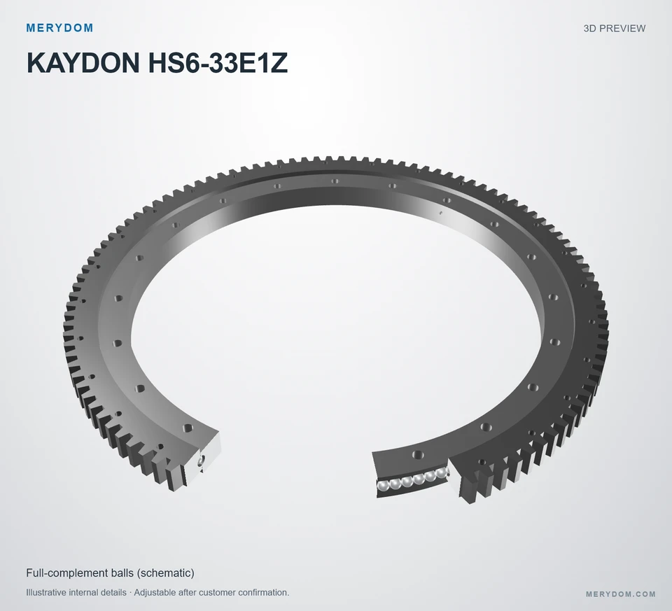 3D model preview of the MERYDOM replacement slewing bearing for KAYDON HS6-33E1Z.