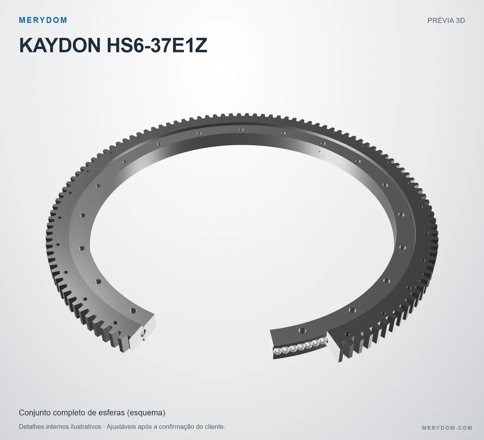 Prévia do modelo 3D do rolamento de giro de substituição MERYDOM para KAYDON HS6-37E1Z.