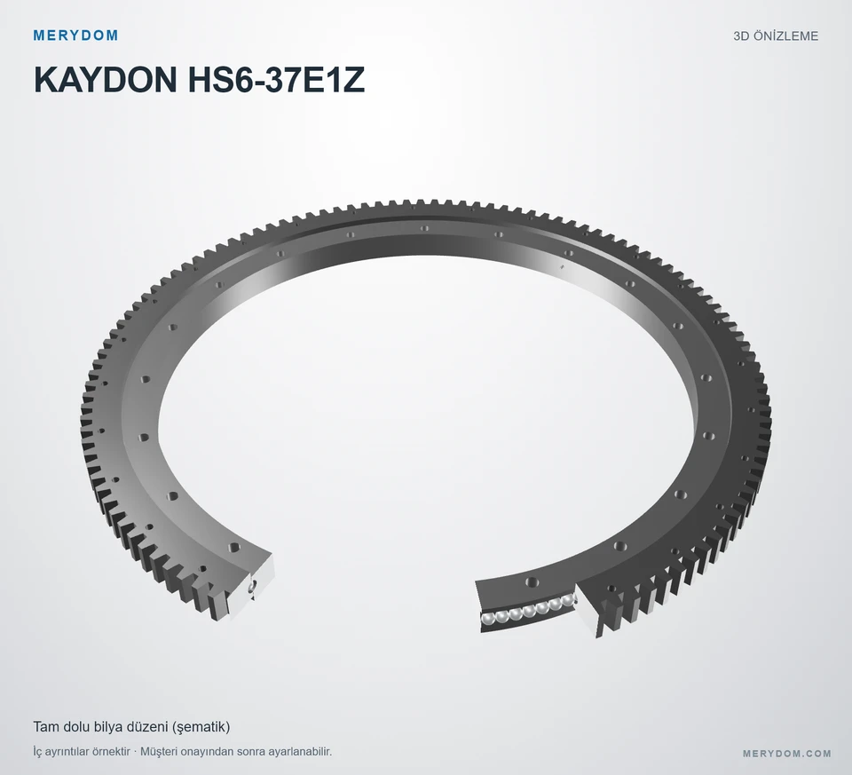 KAYDON HS6-37E1Z için MERYDOM muadil döner tabla rulmanının 3D model önizlemesi.