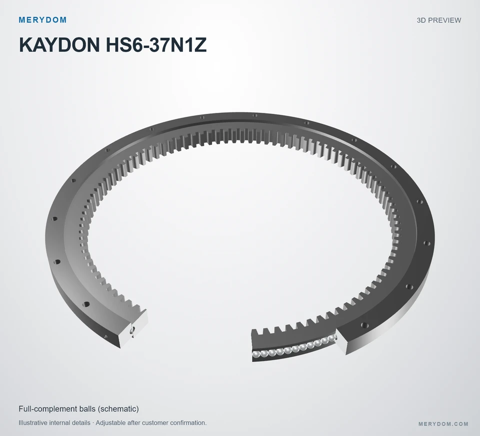 3D model preview of the MERYDOM replacement slewing bearing for KAYDON HS6-37N1Z.