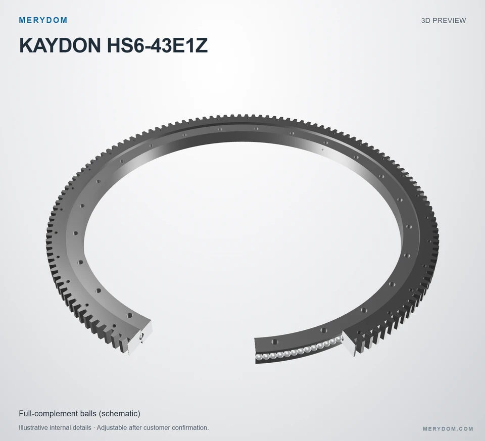 3D model preview of the MERYDOM replacement slewing bearing for KAYDON HS6-43E1Z.