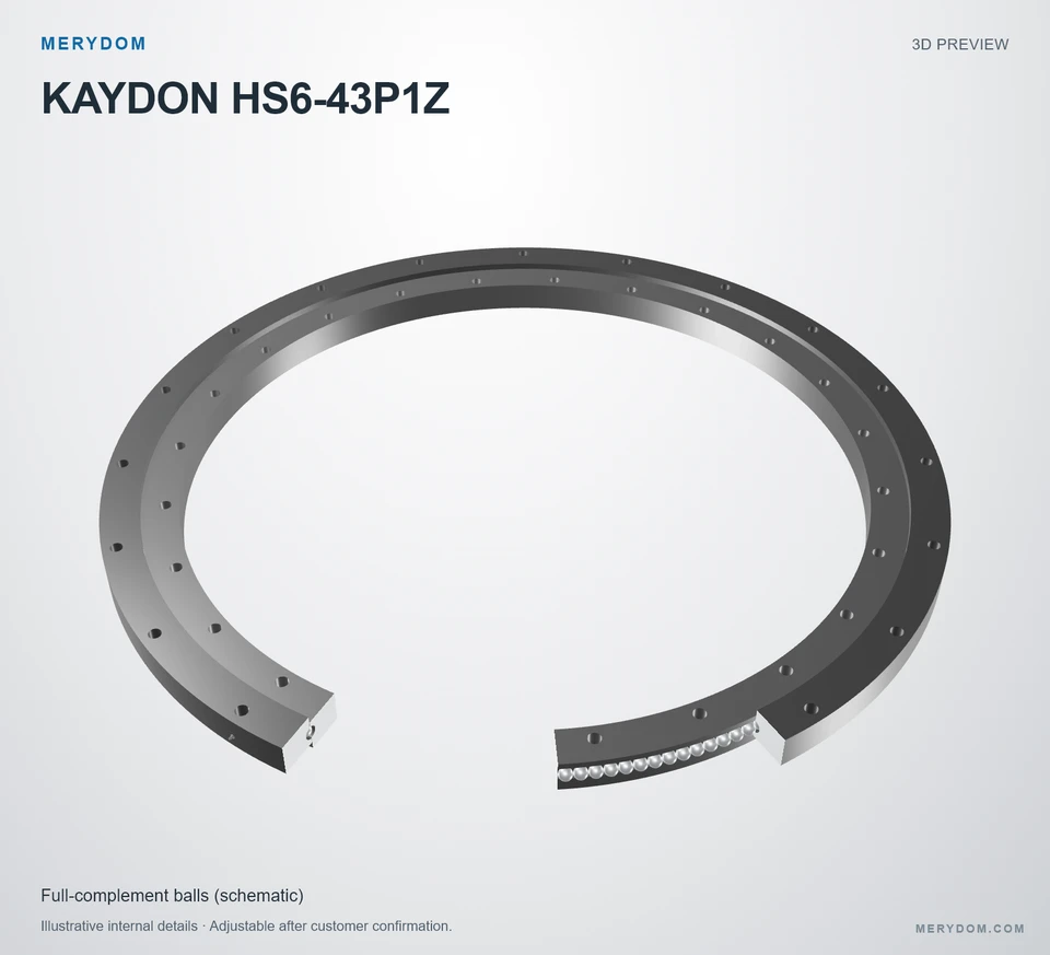 3D model preview of the MERYDOM replacement slewing bearing for KAYDON HS6-43P1Z.