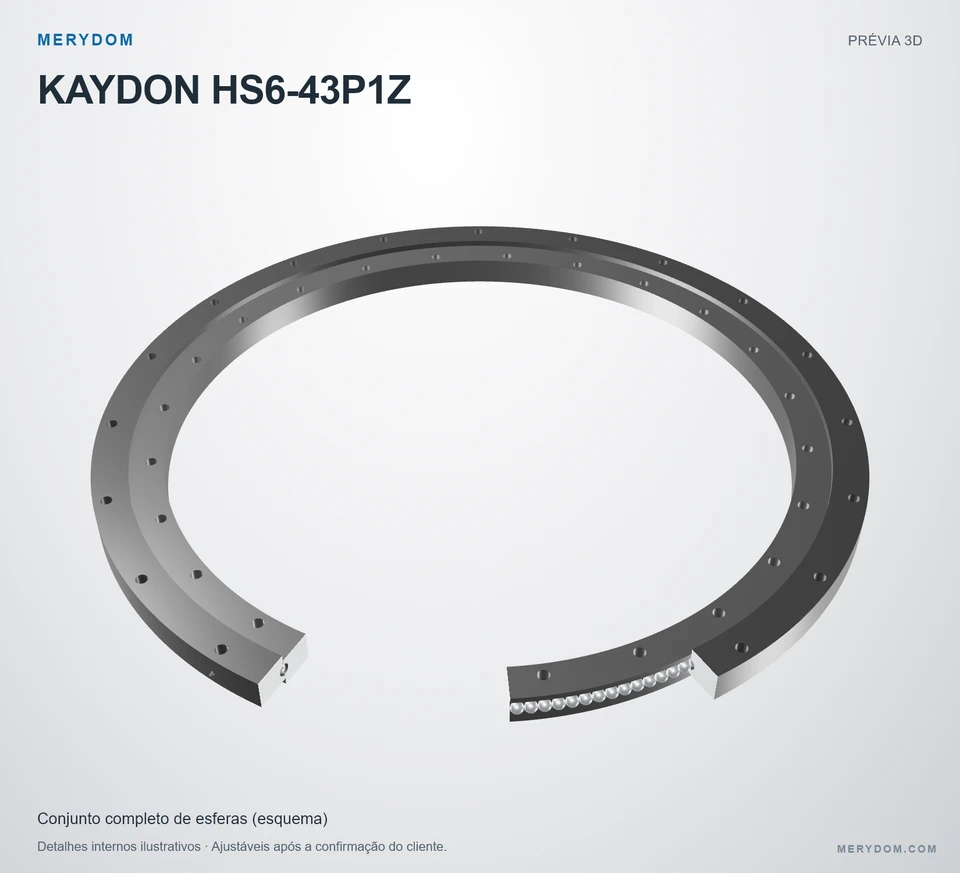 Prévia do modelo 3D do rolamento de giro de substituição MERYDOM para KAYDON HS6-43P1Z.