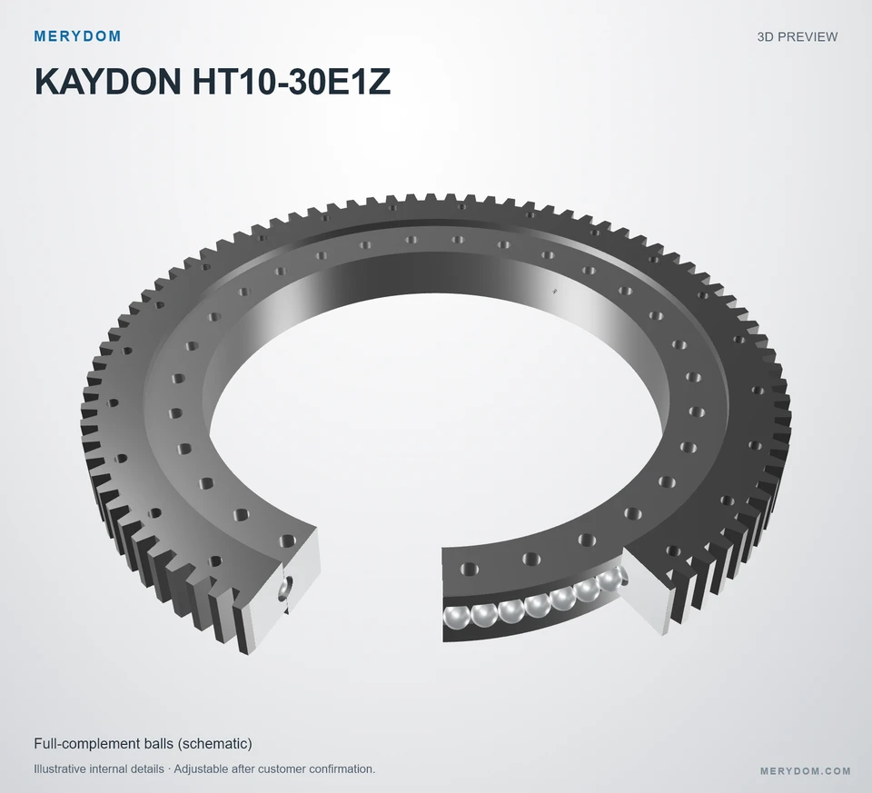 3D model preview of the MERYDOM replacement slewing bearing for KAYDON HT10-30E1Z.