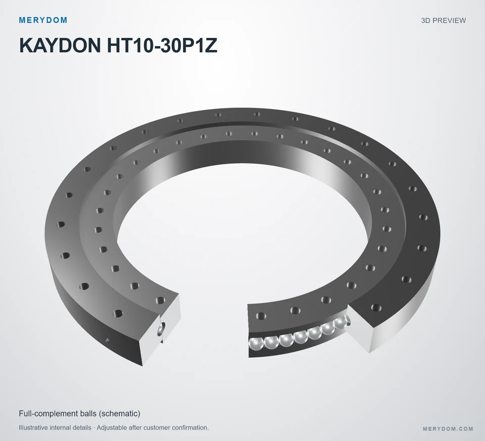 3D model preview of the MERYDOM replacement slewing bearing for KAYDON HT10-30P1Z.