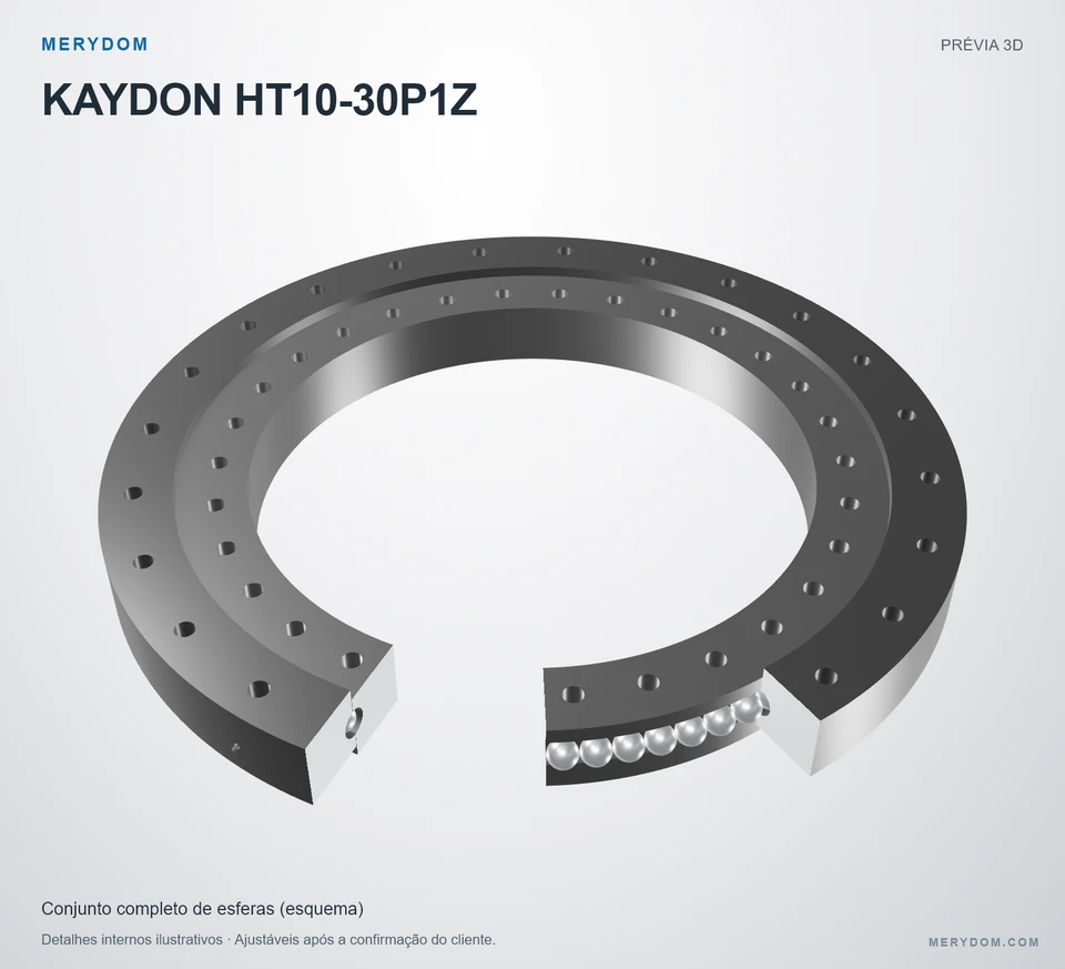 Prévia do modelo 3D do rolamento de giro de substituição MERYDOM para KAYDON HT10-30P1Z.