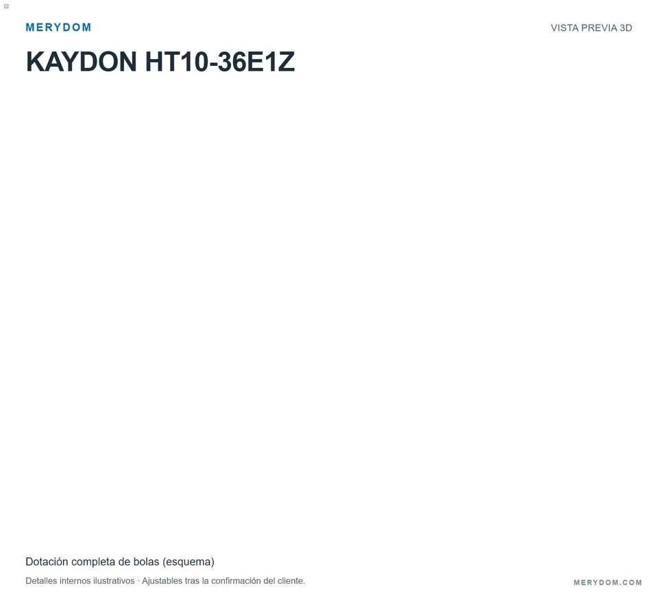 Vista previa del modelo 3D de la corona de giro de sustitución MERYDOM para KAYDON HT10-36E1Z.