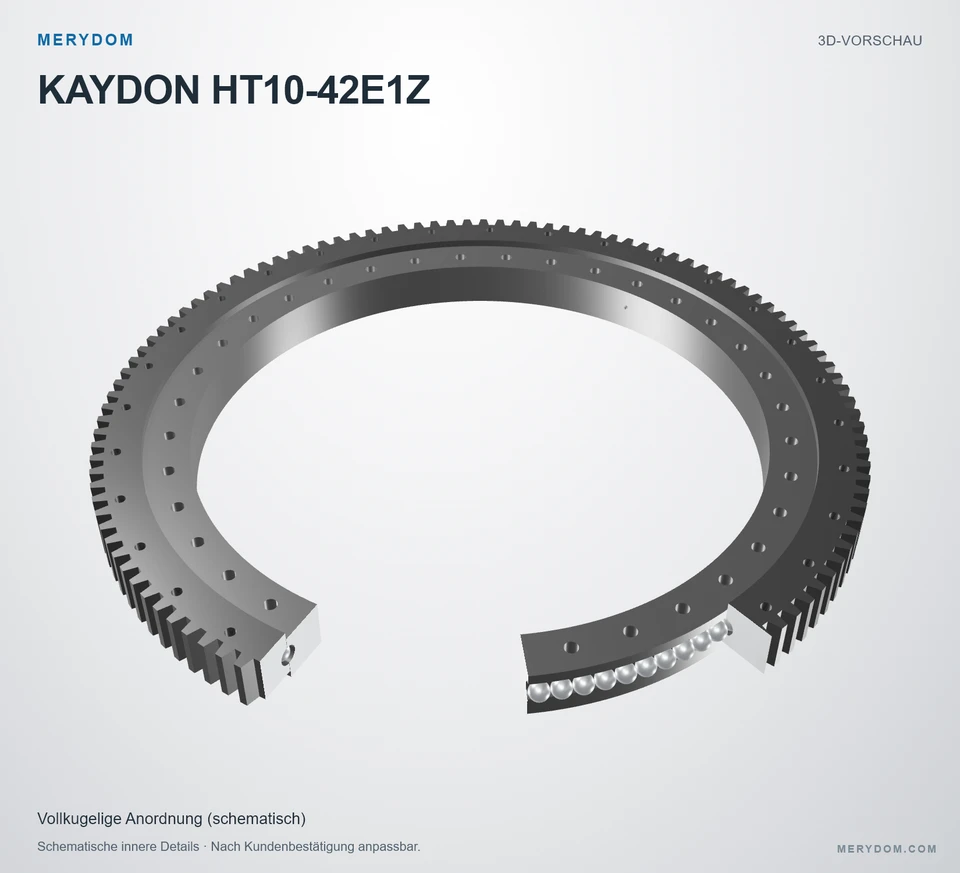 Vorschau des 3D-Modells des MERYDOM-Ersatzdrehkranzes für KAYDON HT10-42E1Z.