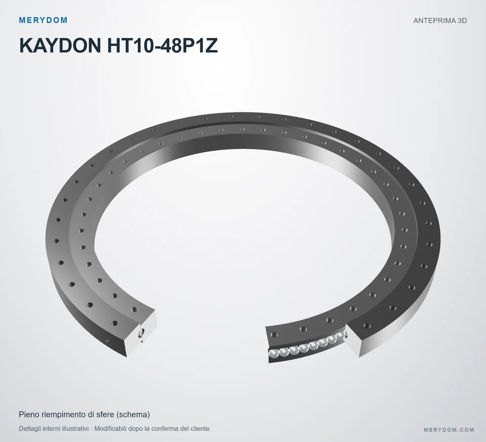 Anteprima del modello 3D del cuscinetto di rotazione sostitutivo MERYDOM per KAYDON HT10-48P1Z.