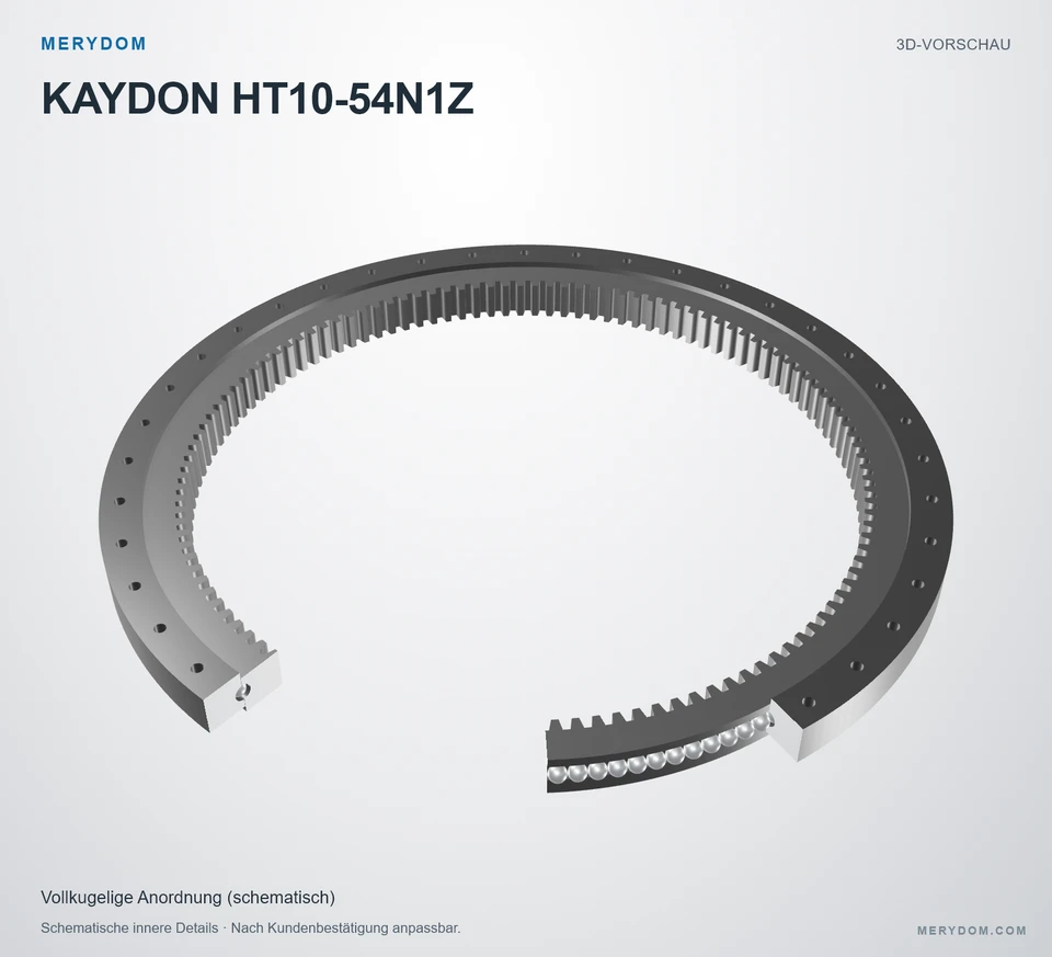 Vorschau des 3D-Modells des MERYDOM-Ersatzdrehkranzes für KAYDON HT10-54N1Z.