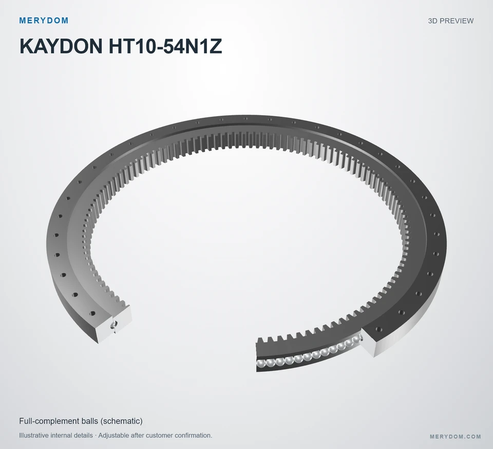3D model preview of the MERYDOM replacement slewing bearing for KAYDON HT10-54N1Z.