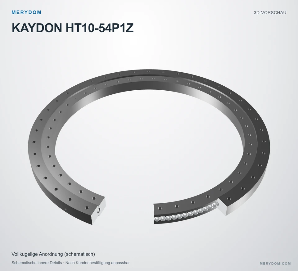 Vorschau des 3D-Modells des MERYDOM-Ersatzdrehkranzes für KAYDON HT10-54P1Z.
