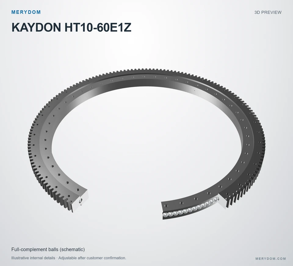 3D model preview of the MERYDOM replacement slewing bearing for KAYDON HT10-60E1Z.