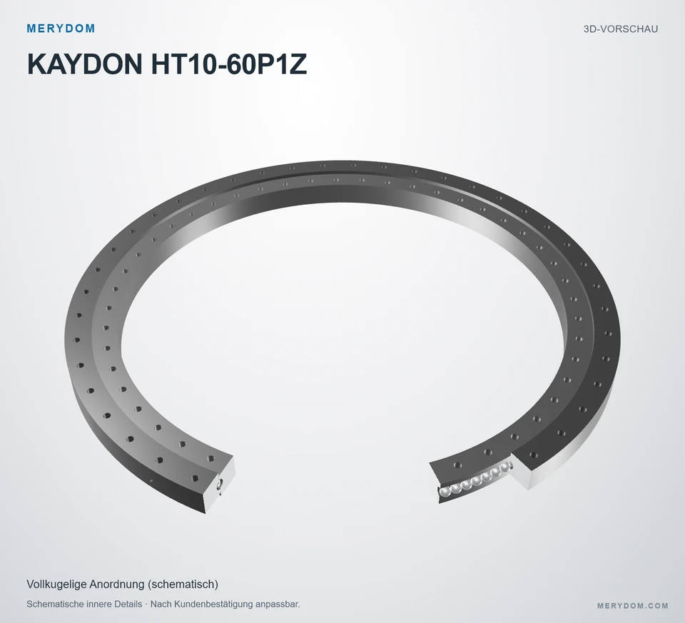 Vorschau des 3D-Modells des MERYDOM-Ersatzdrehkranzes für KAYDON HT10-60P1Z.