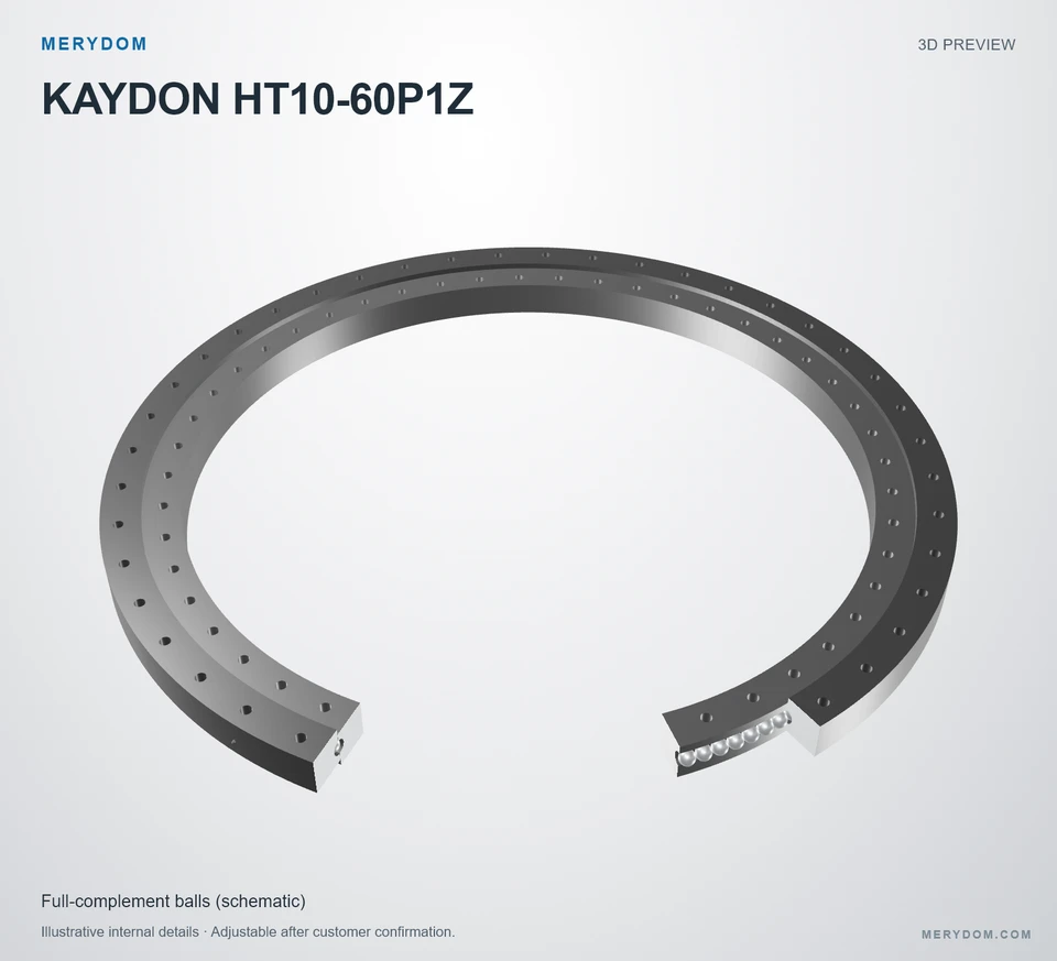 3D model preview of the MERYDOM replacement slewing bearing for KAYDON HT10-60P1Z.