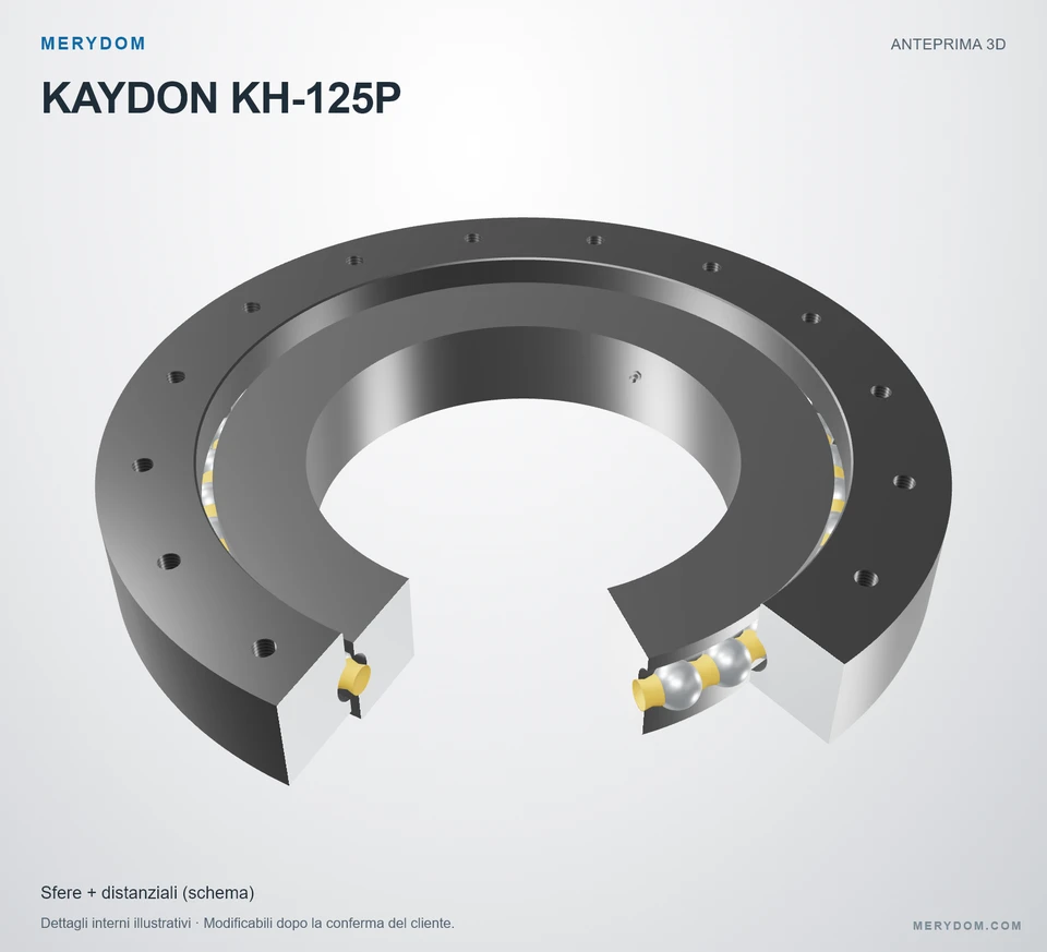 Anteprima del modello 3D del cuscinetto di rotazione sostitutivo MERYDOM per KAYDON KH-125P.