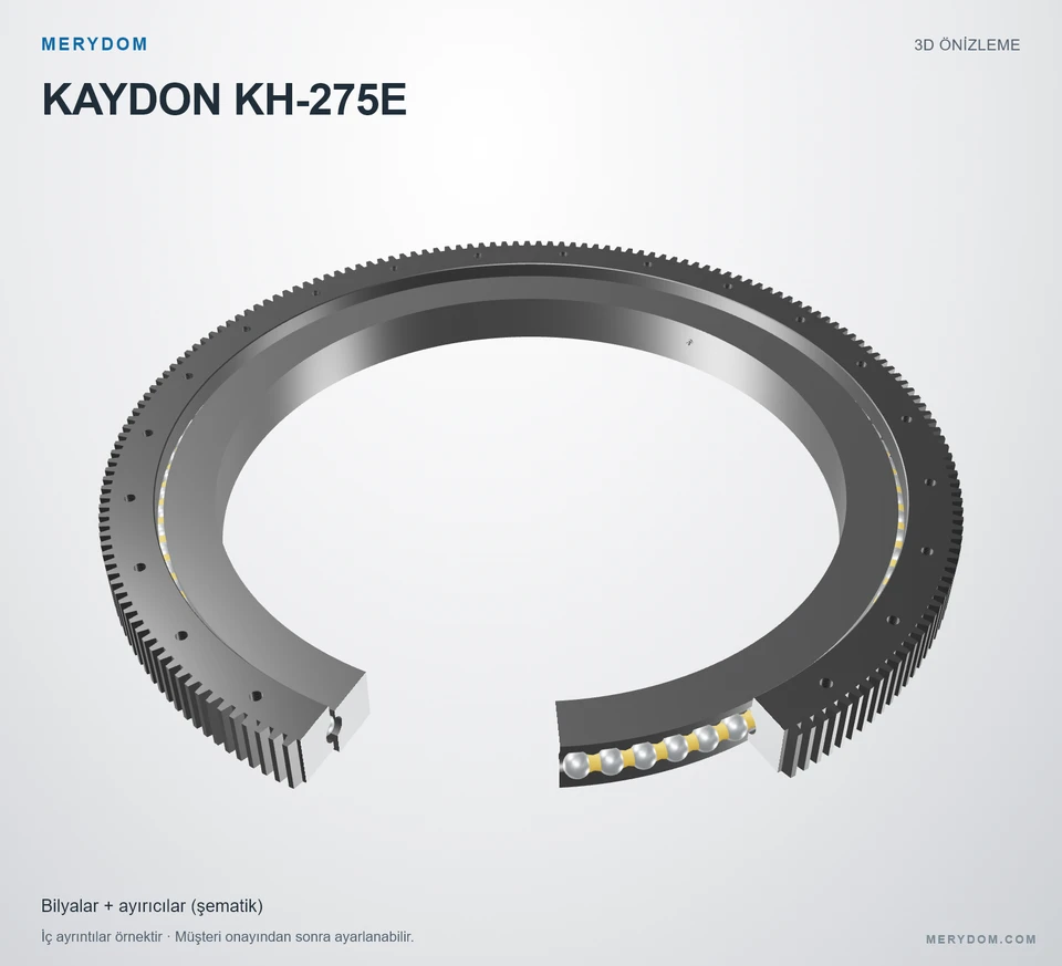 KAYDON KH-275E için MERYDOM muadil döner tabla rulmanının 3D model önizlemesi.