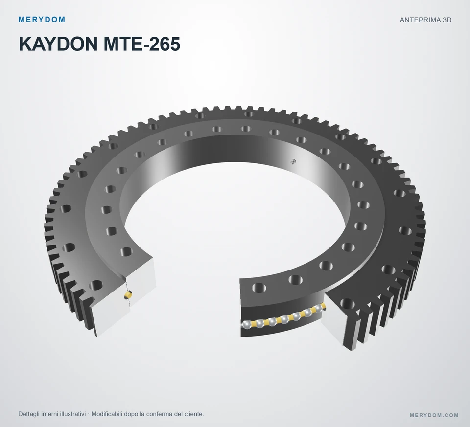 Anteprima del modello 3D del cuscinetto di rotazione sostitutivo MERYDOM per KAYDON MTE-265.
