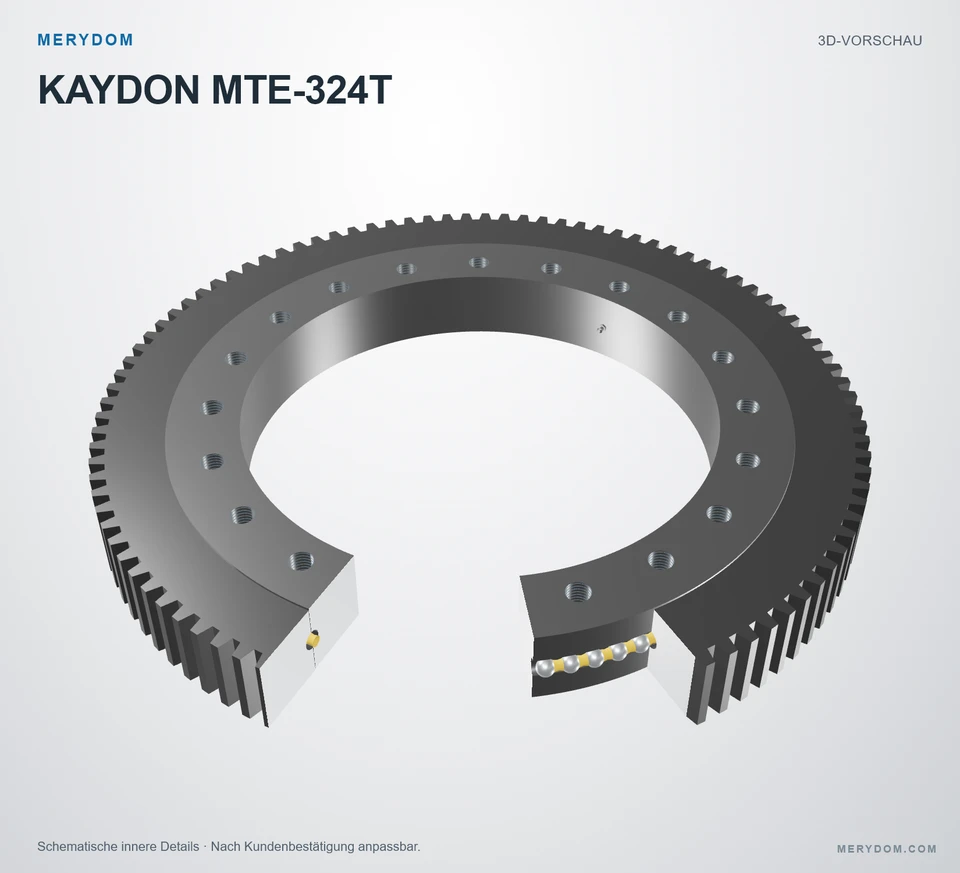 Vorschau des 3D-Modells des MERYDOM-Ersatzdrehkranzes für KAYDON MTE-324T.