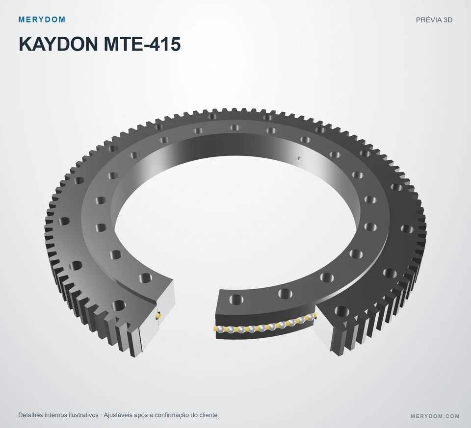 Prévia do modelo 3D do rolamento de giro de substituição MERYDOM para KAYDON MTE-415.
