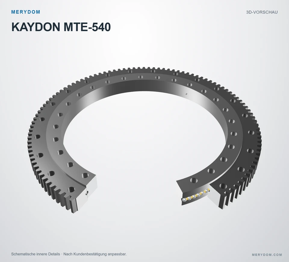 Vorschau des 3D-Modells des MERYDOM-Ersatzdrehkranzes für KAYDON MTE-540.