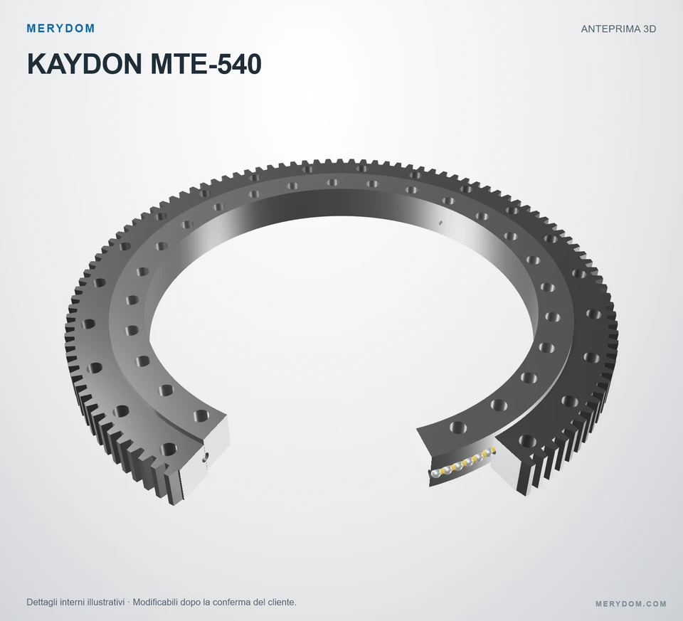 Anteprima del modello 3D del cuscinetto di rotazione sostitutivo MERYDOM per KAYDON MTE-540.