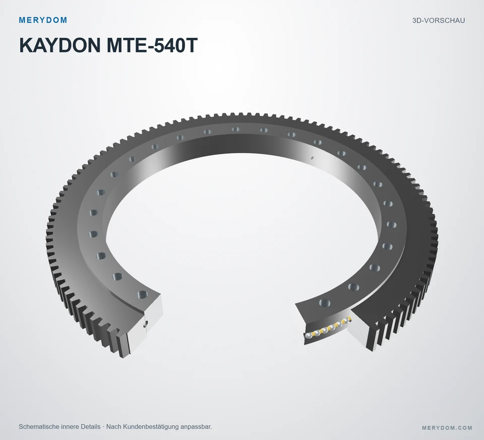Vorschau des 3D-Modells des MERYDOM-Ersatzdrehkranzes für KAYDON MTE-540T.