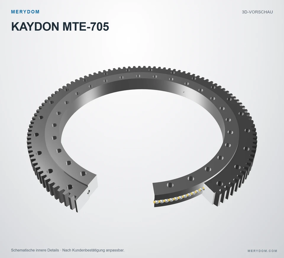 Vorschau des 3D-Modells des MERYDOM-Ersatzdrehkranzes für KAYDON MTE-705.