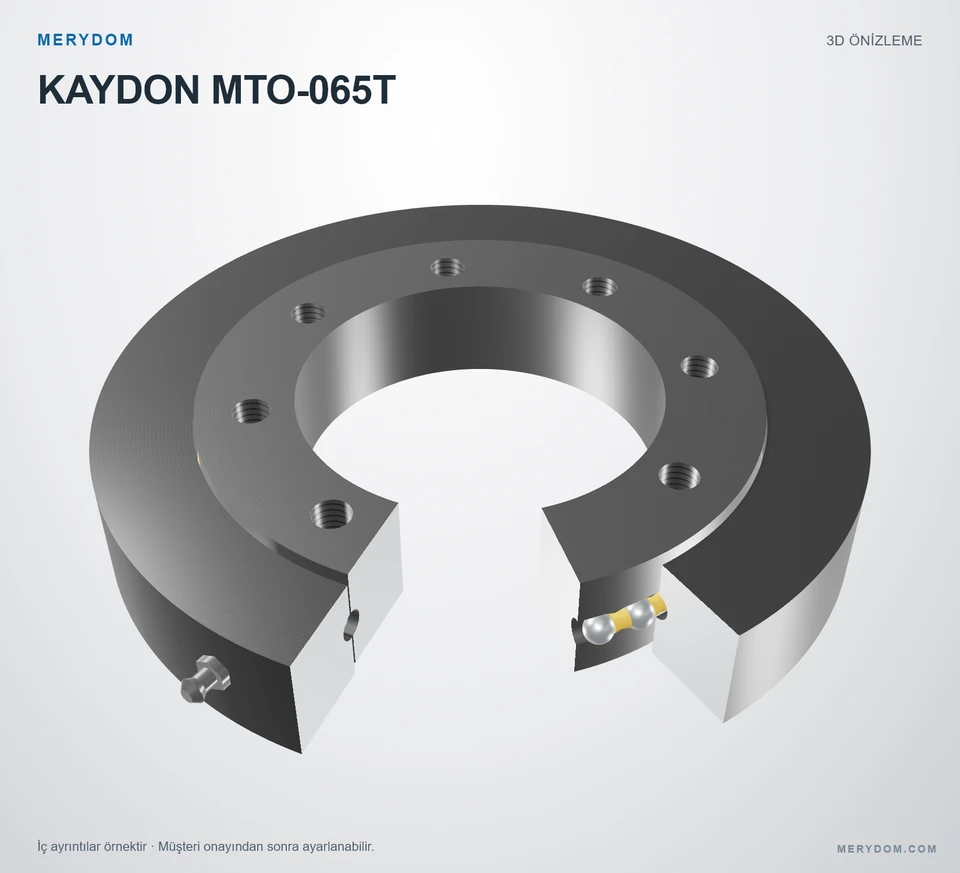 KAYDON MTO-065T için MERYDOM muadil döner tabla rulmanının 3D model önizlemesi.