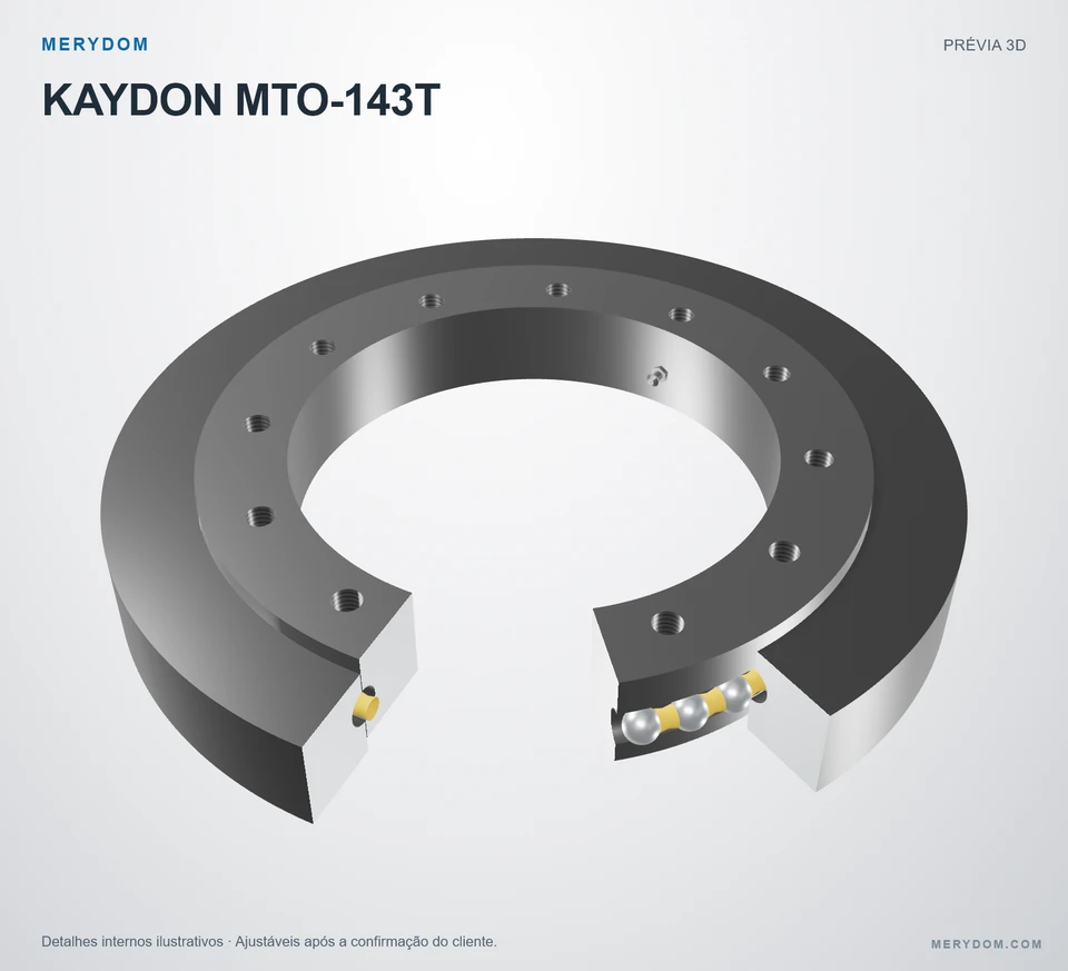 Prévia do modelo 3D do rolamento de giro de substituição MERYDOM para KAYDON MTO-143T.