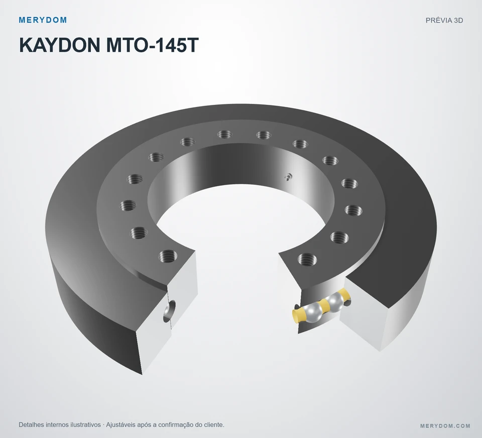 Prévia do modelo 3D do rolamento de giro de substituição MERYDOM para KAYDON MTO-145T.