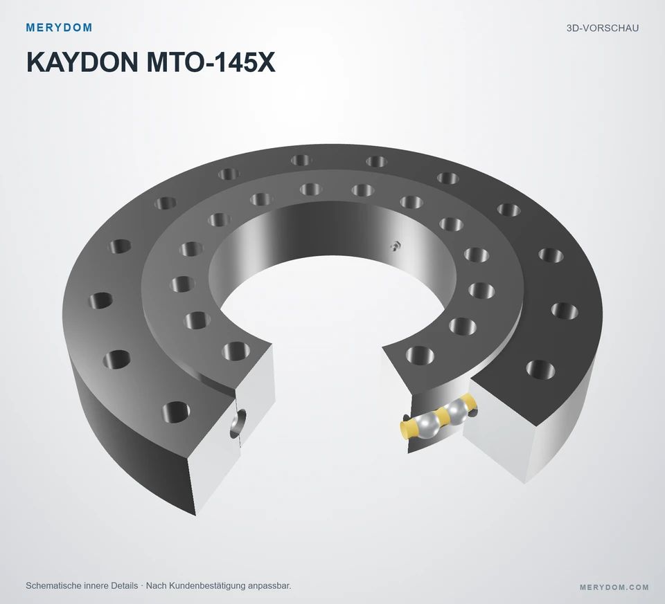 Vorschau des 3D-Modells des MERYDOM-Ersatzdrehkranzes für KAYDON MTO-145X.