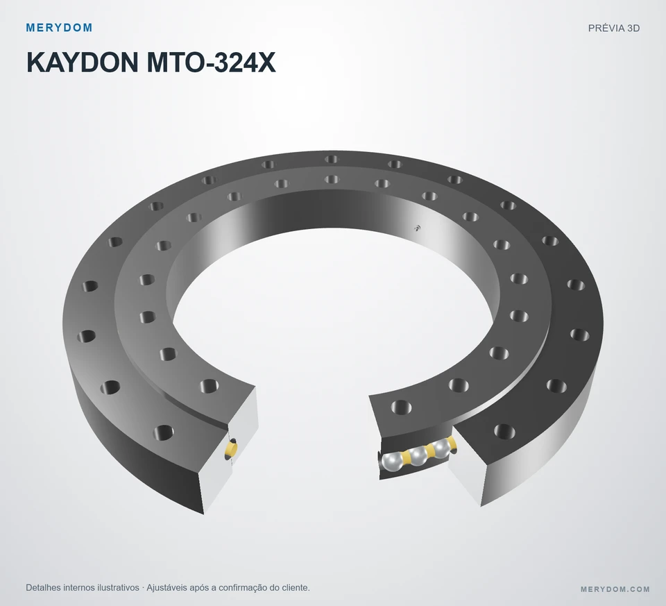 Prévia do modelo 3D do rolamento de giro de substituição MERYDOM para KAYDON MTO-324X.