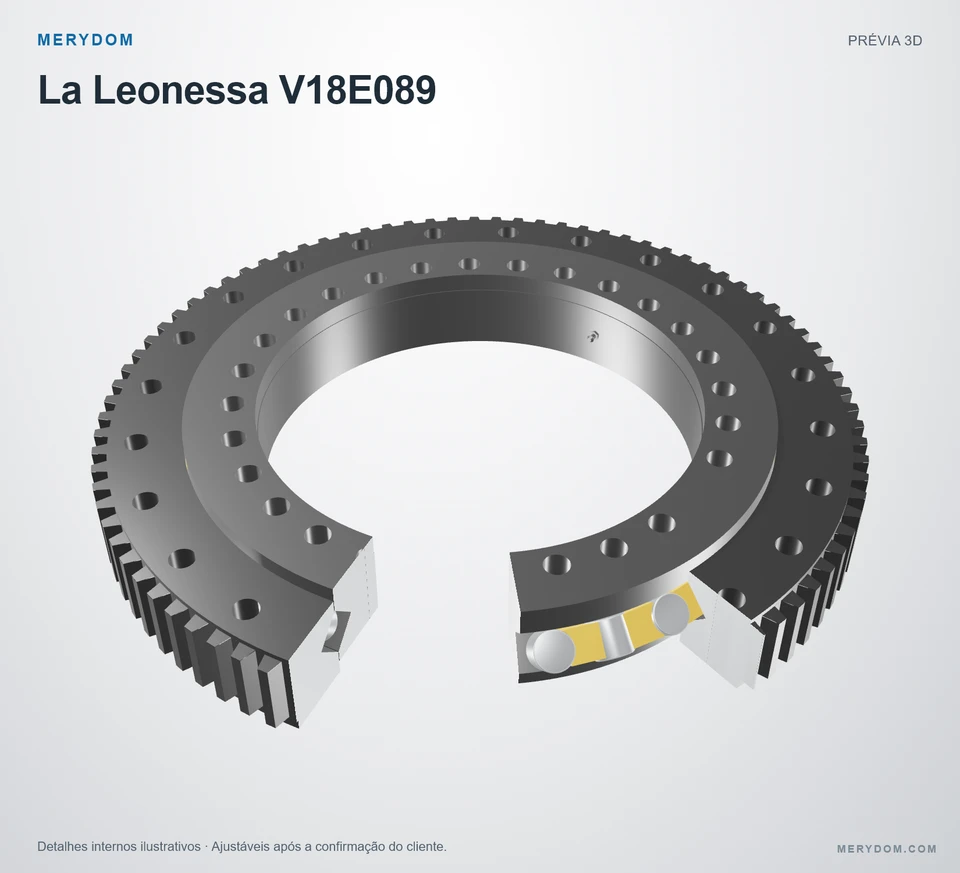 Prévia do modelo 3D do rolamento de giro de substituição MERYDOM para La Leonessa V18E089.