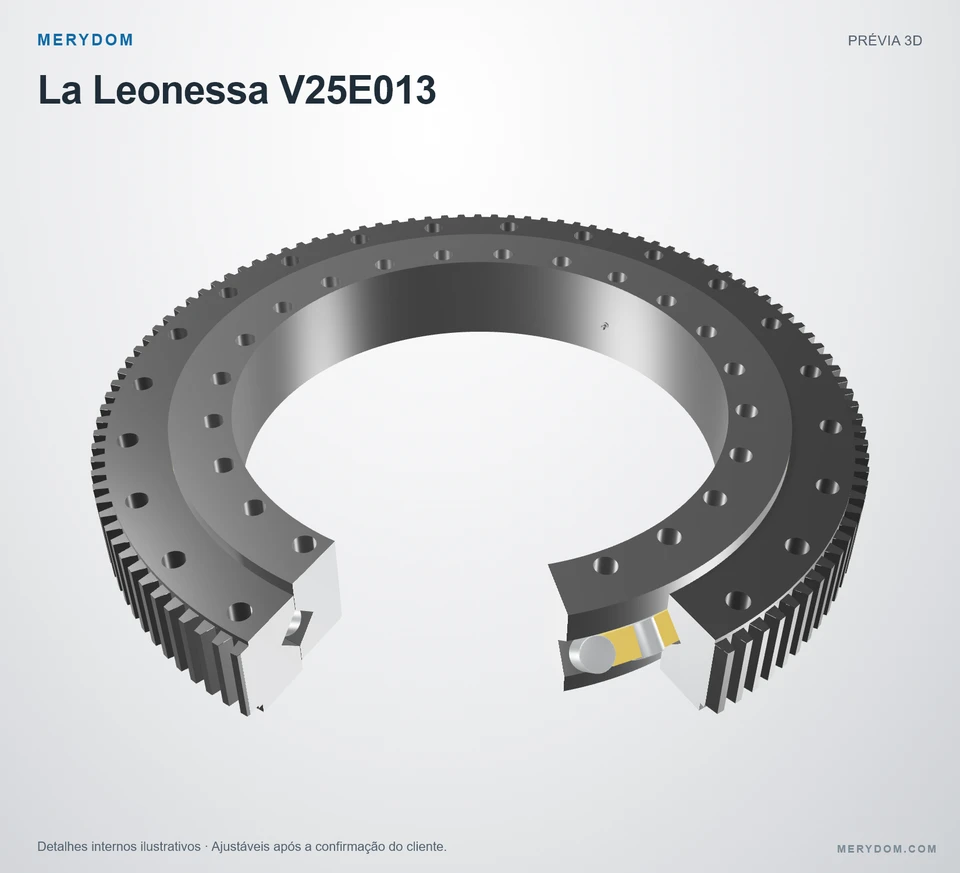 Prévia do modelo 3D do rolamento de giro de substituição MERYDOM para La Leonessa V25E013.