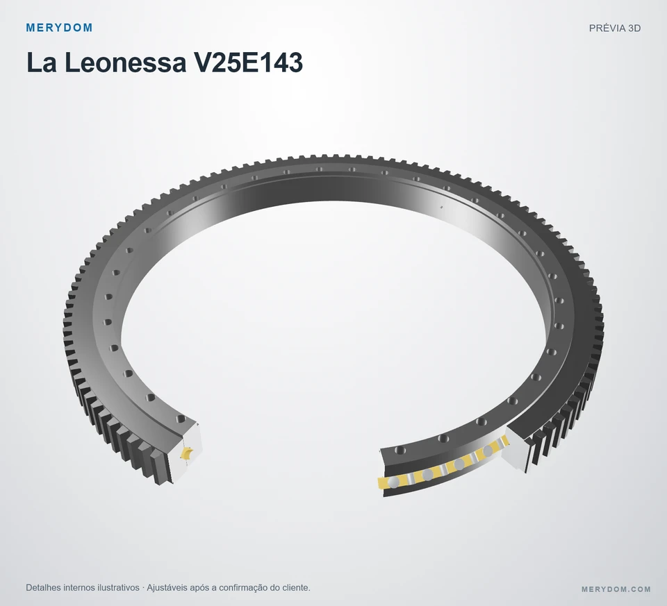 Prévia do modelo 3D do rolamento de giro de substituição MERYDOM para La Leonessa V25E143.