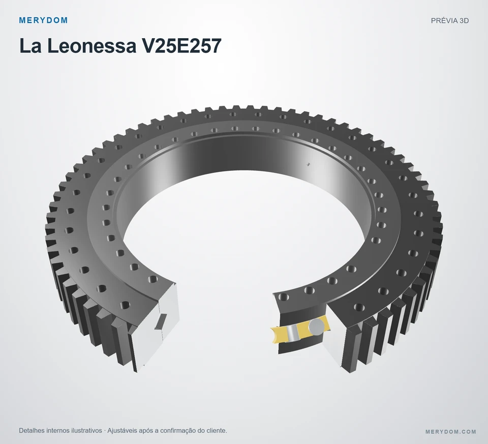 Prévia do modelo 3D do rolamento de giro de substituição MERYDOM para La Leonessa V25E257.