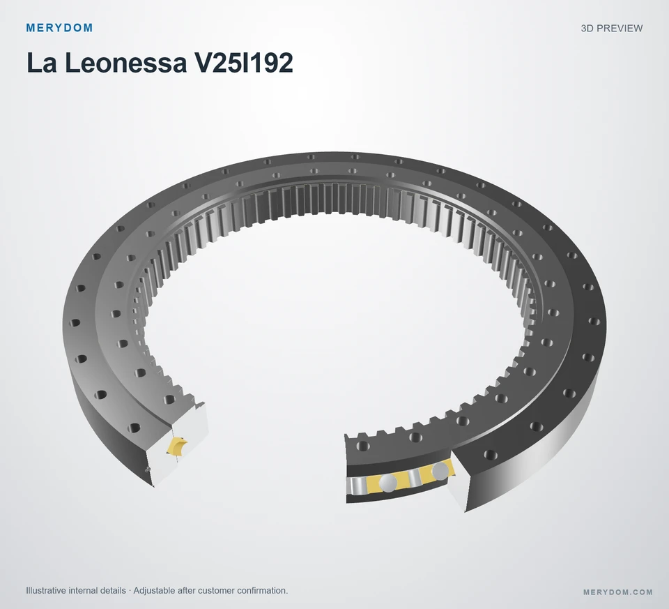 3D model preview of the MERYDOM replacement slewing bearing for La Leonessa V25I192.