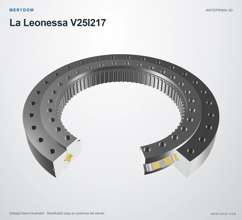 Anteprima del modello 3D del cuscinetto di rotazione sostitutivo MERYDOM per La Leonessa V25I217.