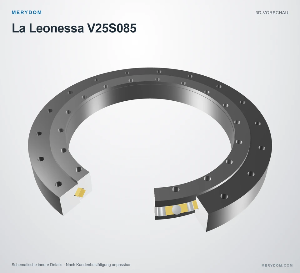 Vorschau des 3D-Modells des MERYDOM-Ersatzdrehkranzes für La Leonessa V25S085.