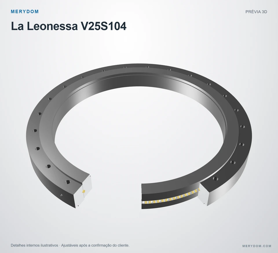 Prévia do modelo 3D do rolamento de giro de substituição MERYDOM para La Leonessa V25S104.