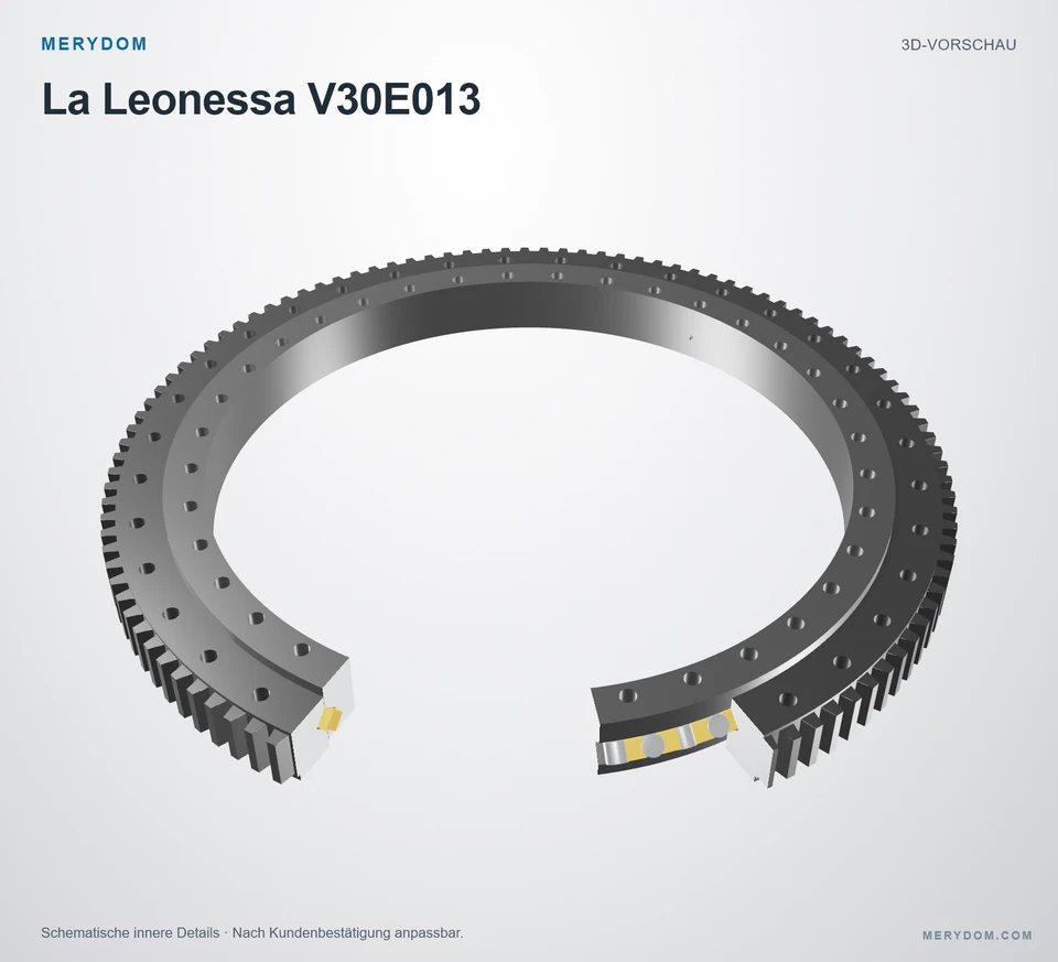 Vorschau des 3D-Modells des MERYDOM-Ersatzdrehkranzes für La Leonessa V30E013.