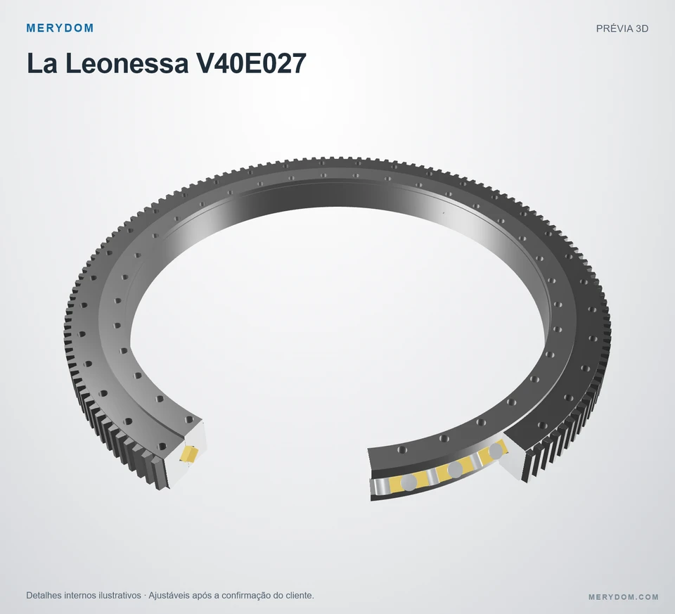 Prévia do modelo 3D do rolamento de giro de substituição MERYDOM para La Leonessa V40E027.